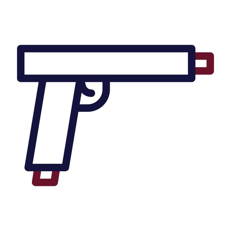 pistola icono duocolor estilo granate Armada color militar ilustración vector Ejército elemento y símbolo Perfecto.