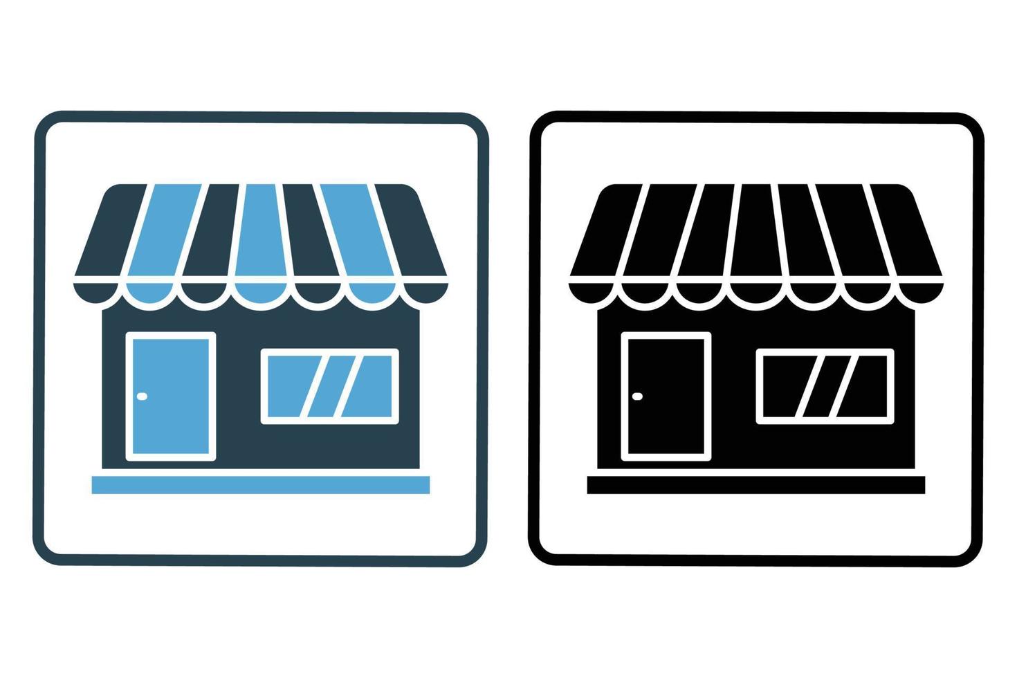 Tienda icono ilustración. icono relacionado a compras. sólido icono estilo. sencillo vector diseño editable