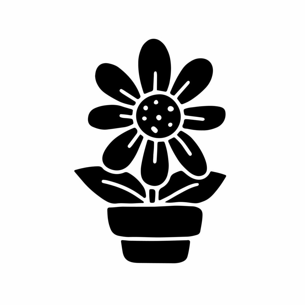 Flower in potted icon simple illustration. Stock vector. vector
