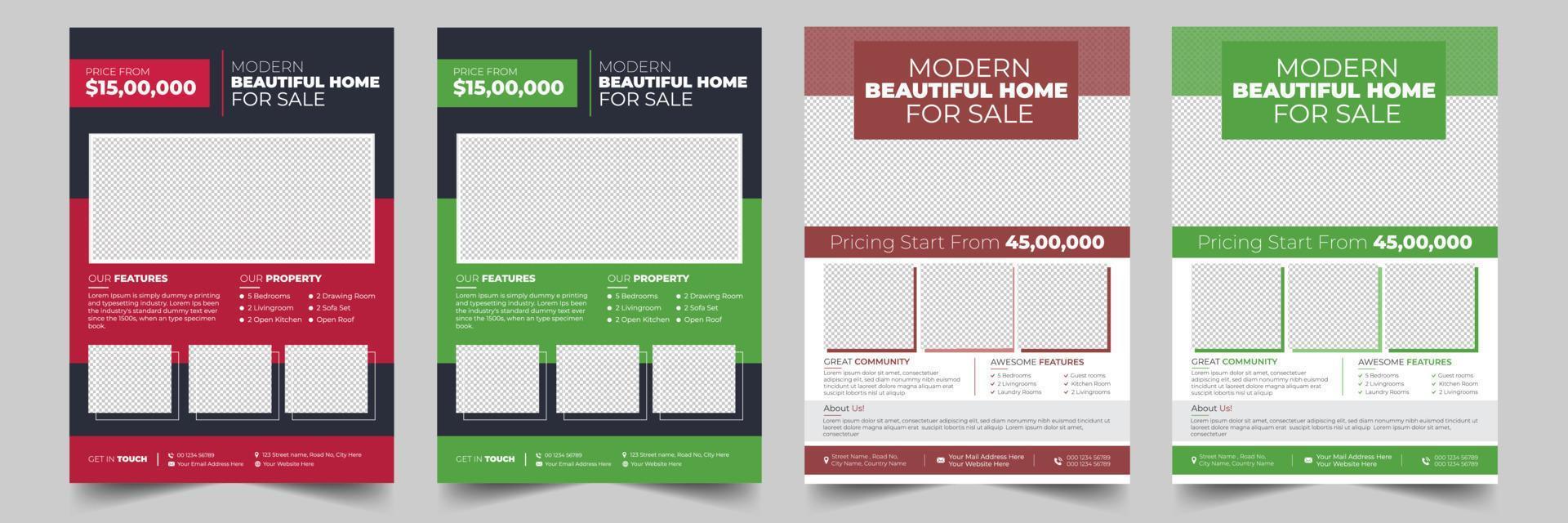 Real Estate Flyer Design Template vector