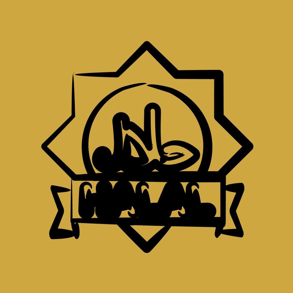 Icon halal. Islamic elements of Ramadhan, Eid Al Fitr, Eid Al Adha. Icons in hand drawn style. Good for prints, posters, logo, decoration, greeting card, etc. vector