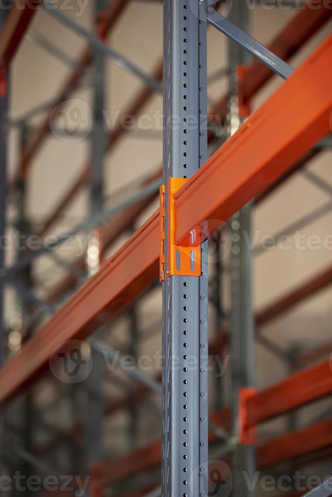 Metal joints of warehouse shelves. 21838686 Stock Photo at Vecteezy