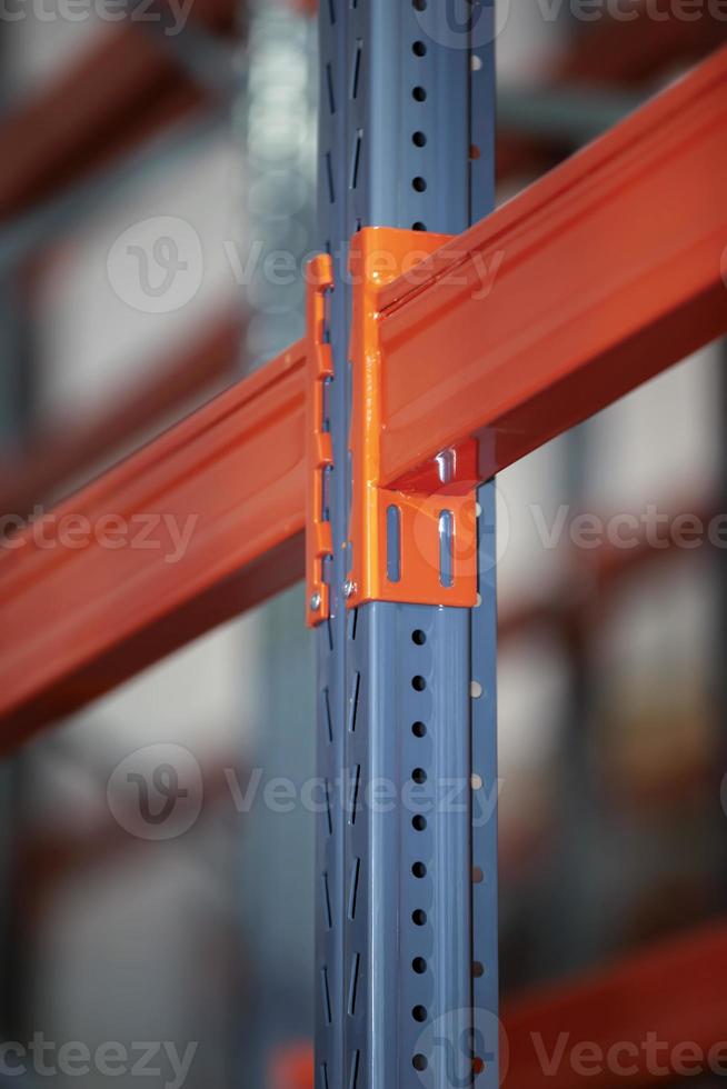 Metal joints of warehouse shelves. 21838756 Stock Photo at Vecteezy