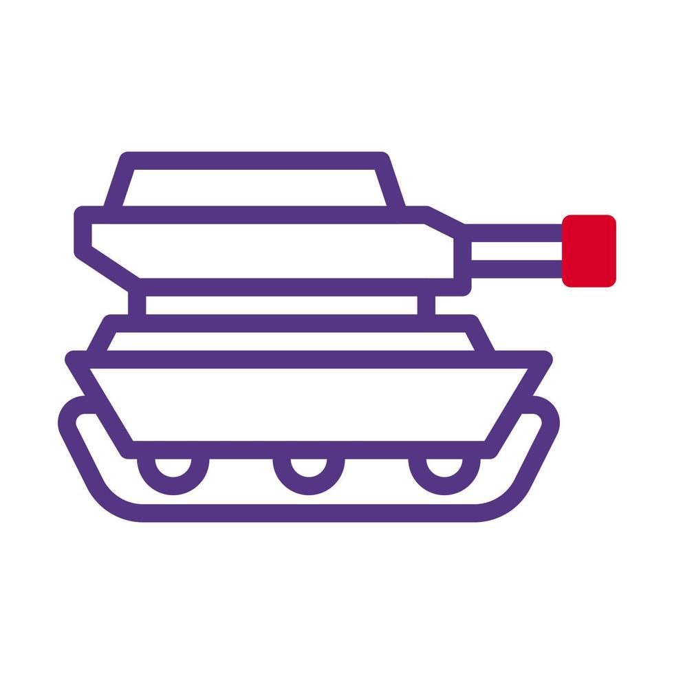tanque icono duotono estilo duotono rojo púrpura color militar ilustración vector Ejército elemento y símbolo Perfecto.