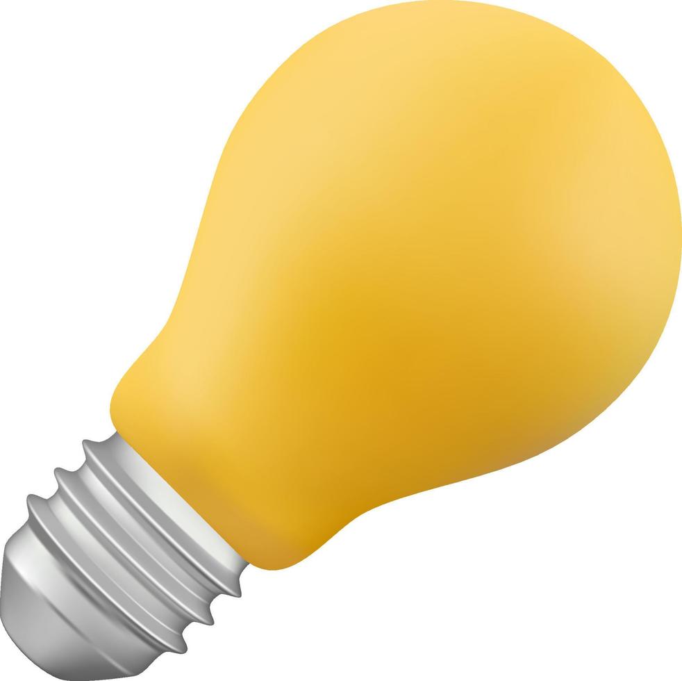 3d cartoon style minimal yellow light bulb icon. Idea, solution, business, strategy concept. Isolated vector illustration, 3D icon free to edit. Solution and business idea. Thinking, invention symbol