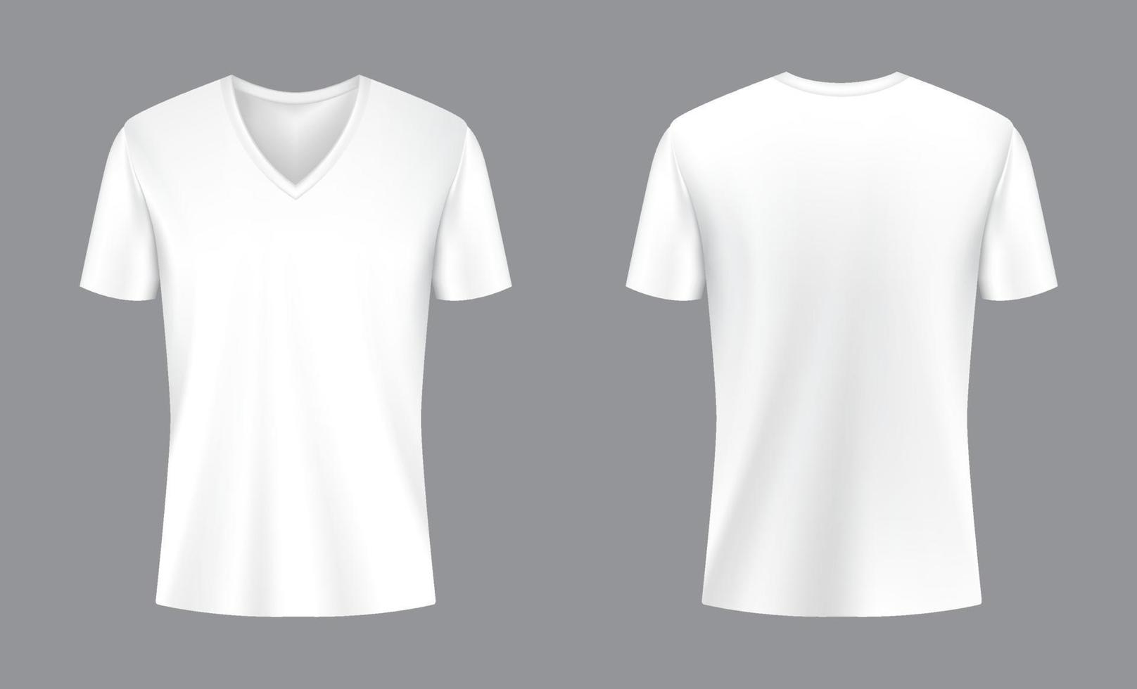 3d blanco cuello en v camiseta Bosquejo vector