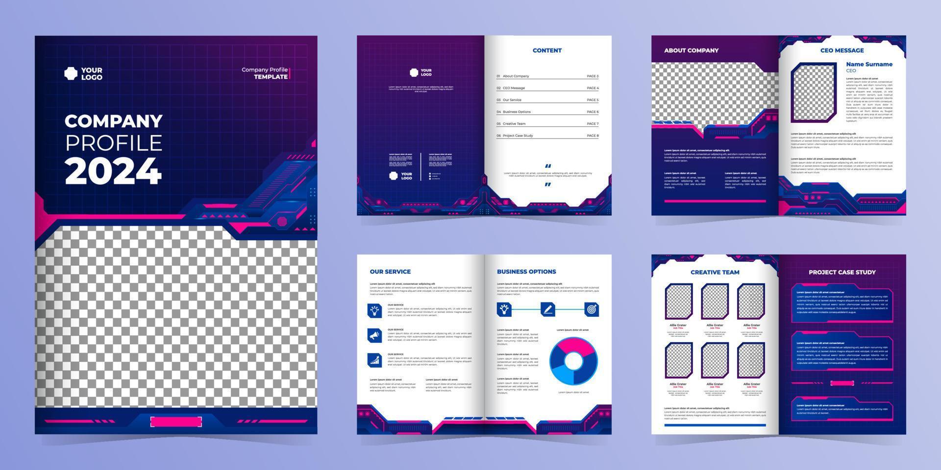 Technology Company Profile Template vector