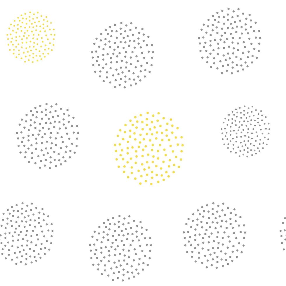 Cute minimal abstract yellow and gray seamless vector pattern background illustration with cirlces
