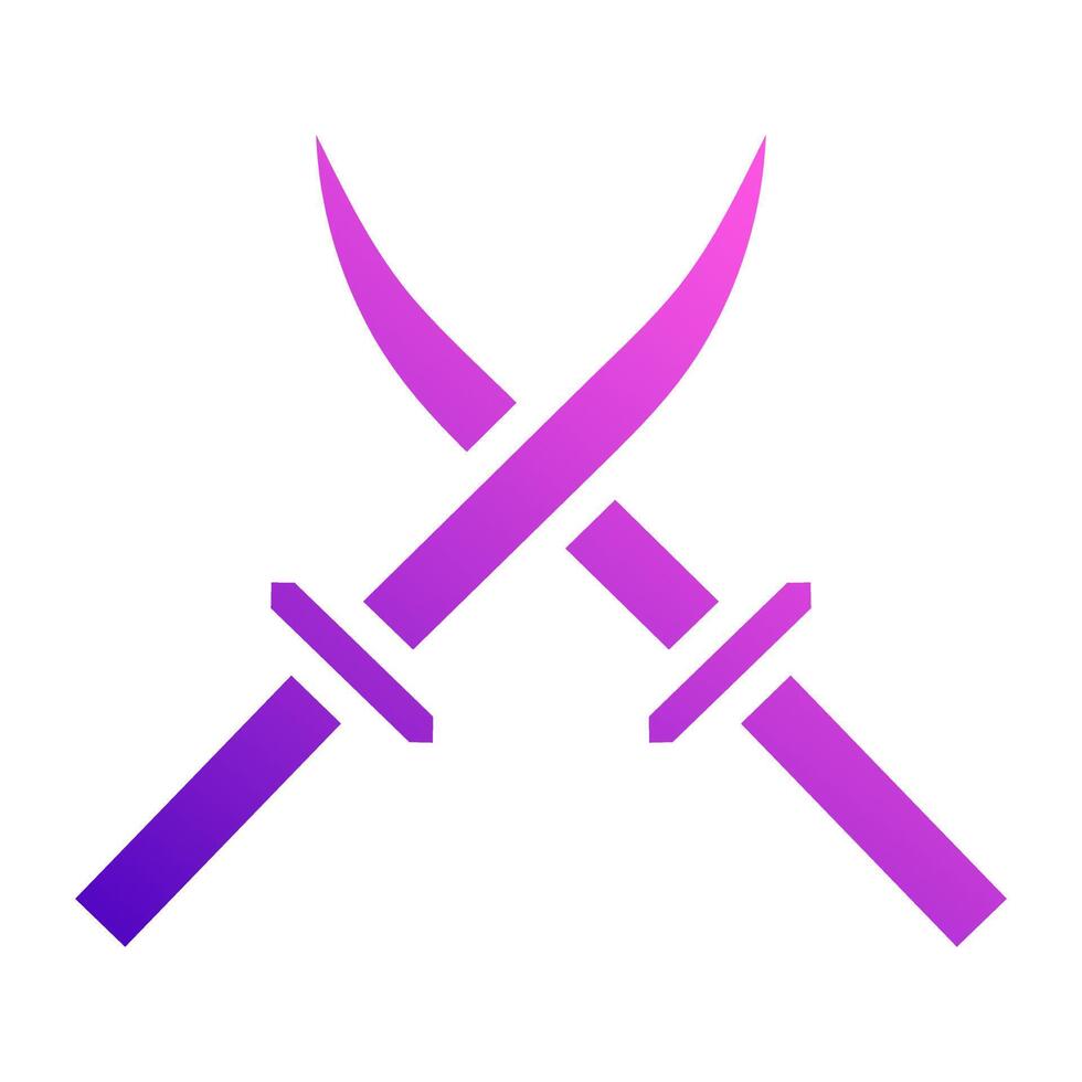 sword icon solid style gradient purple pink colour military illustration vector army element and symbol perfect.