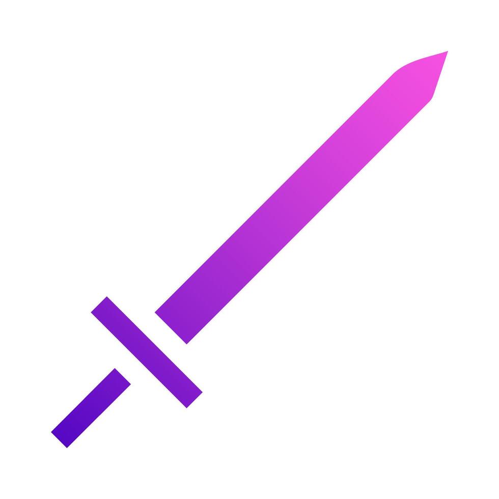 espada icono sólido estilo degradado púrpura rosado color militar ilustración vector Ejército elemento y símbolo Perfecto.