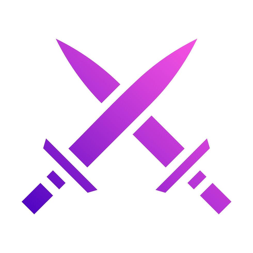 sword icon solid style gradient purple pink colour military illustration vector army element and symbol perfect.