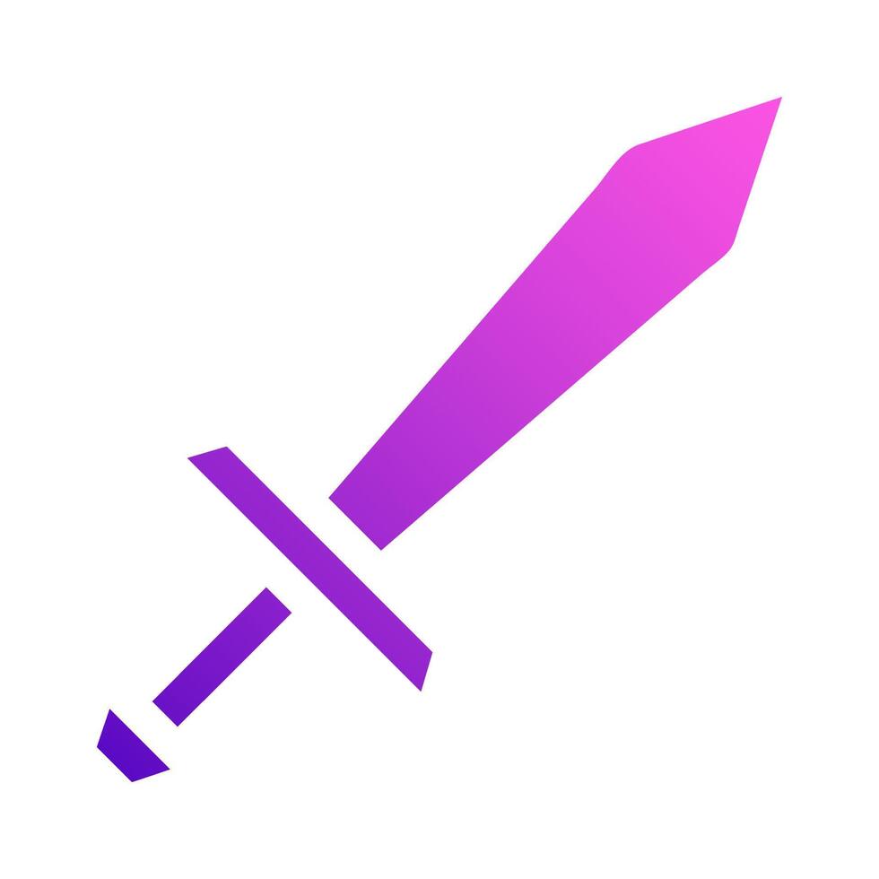 espada icono sólido estilo degradado púrpura rosado color militar ilustración vector Ejército elemento y símbolo Perfecto.