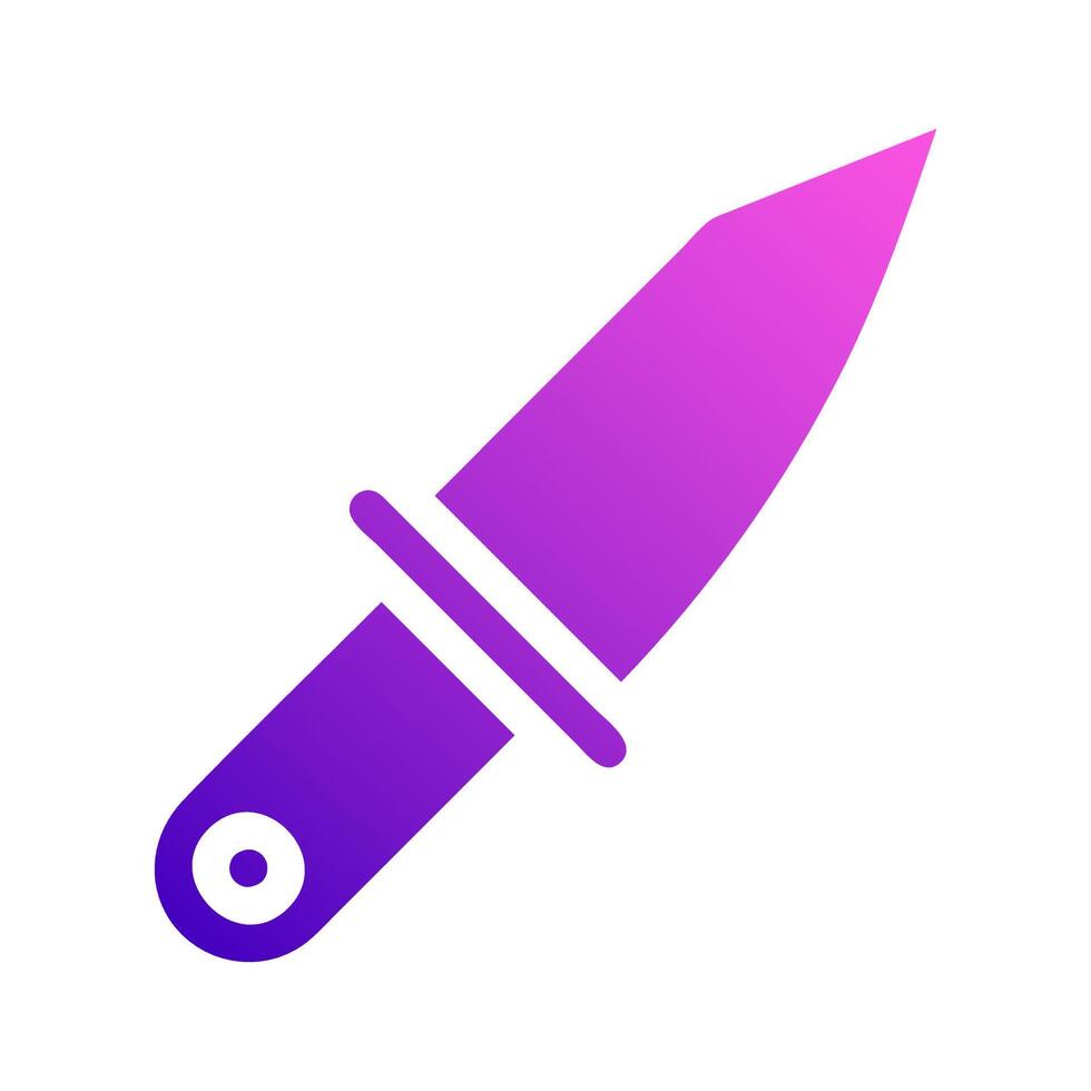 cuchillo icono sólido estilo degradado púrpura rosado color militar ilustración vector Ejército elemento y símbolo Perfecto.