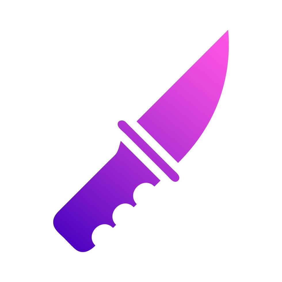 cuchillo icono sólido estilo degradado púrpura rosado color militar ilustración vector Ejército elemento y símbolo Perfecto.