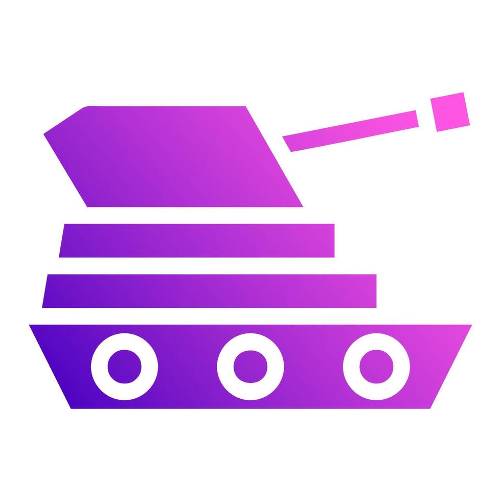 tanque icono sólido estilo degradado púrpura rosado color militar ilustración vector Ejército elemento y símbolo Perfecto.