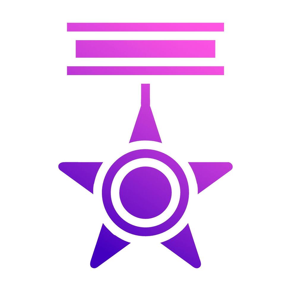 medal icon solid style gradient purple pink colour military illustration vector army element and symbol perfect.