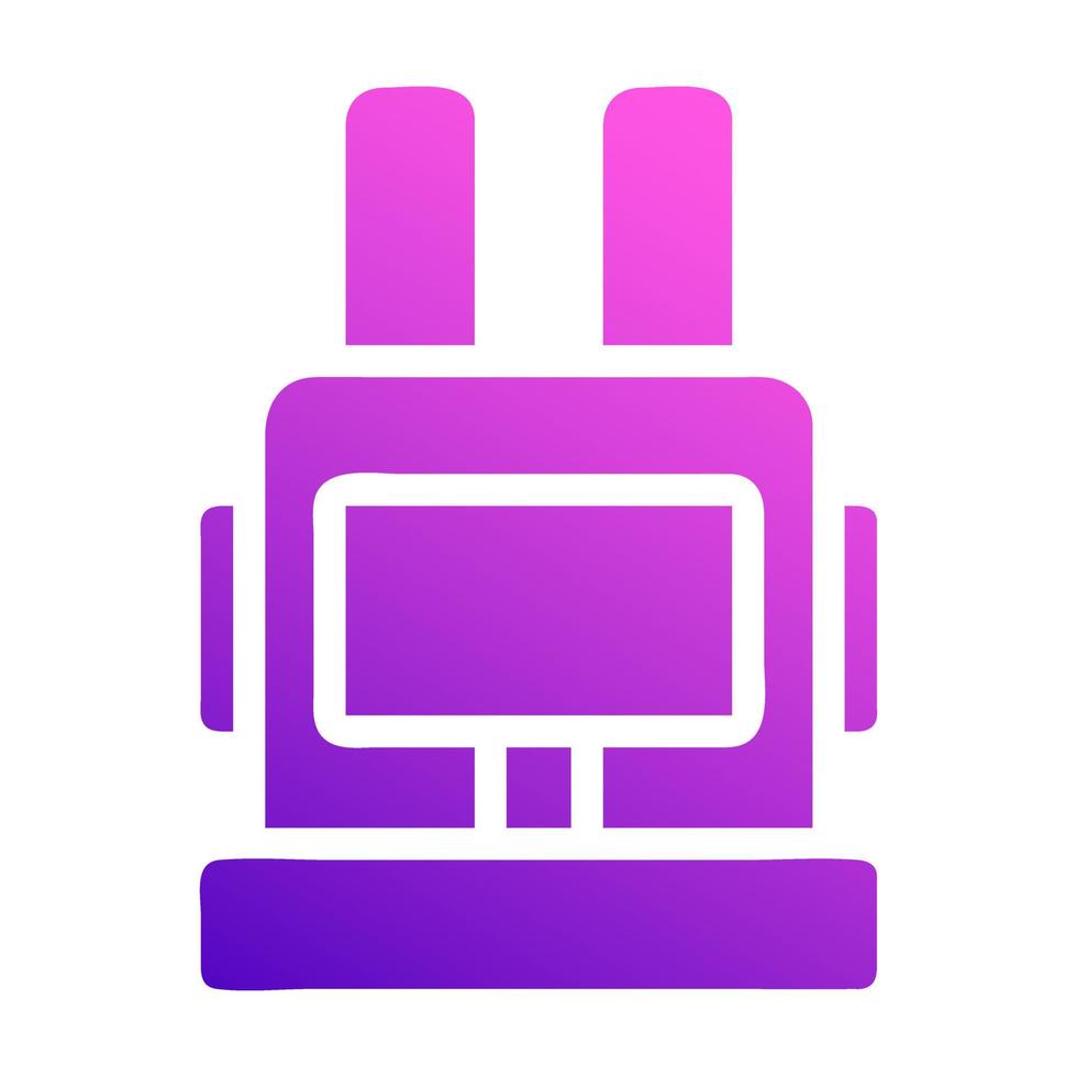 backpack icon solid style gradient purple pink colour military illustration vector army element and symbol perfect.