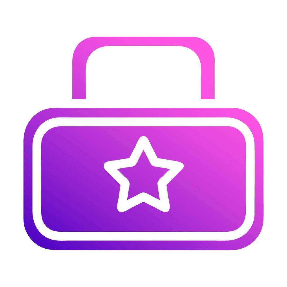 backpack icon solid style gradient purple pink colour military illustration vector army element and symbol perfect.