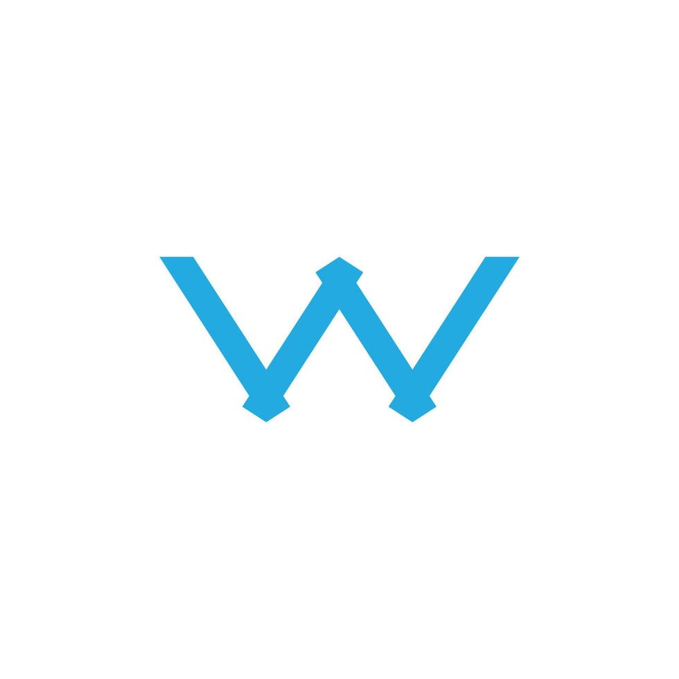 letter w simple geometric line logo vector