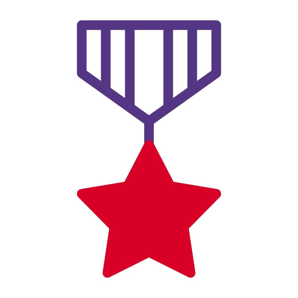 medal icon duotone style duotone red purple colour military illustration vector army element and symbol perfect.