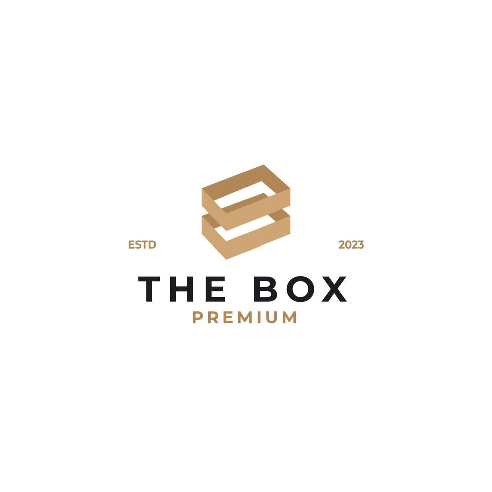 Vector wooden box logo design concept illustration idea