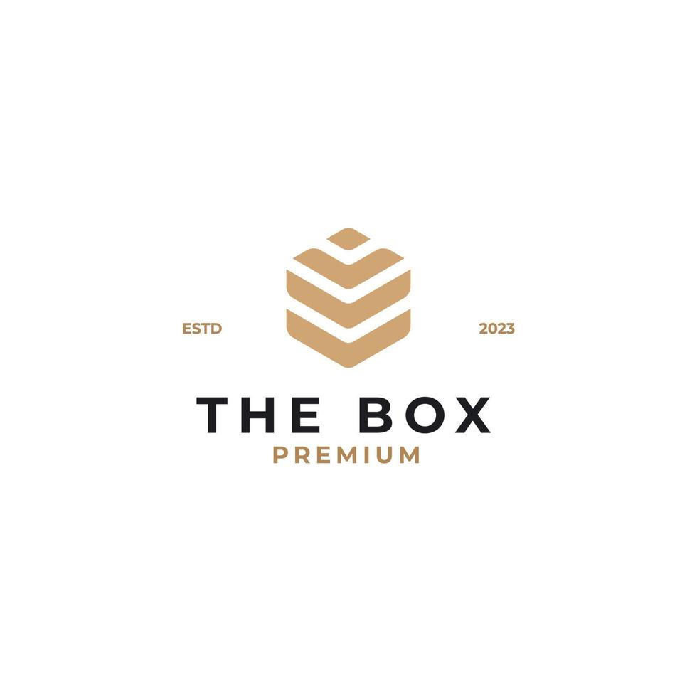 Vector wooden box logo design concept illustration idea