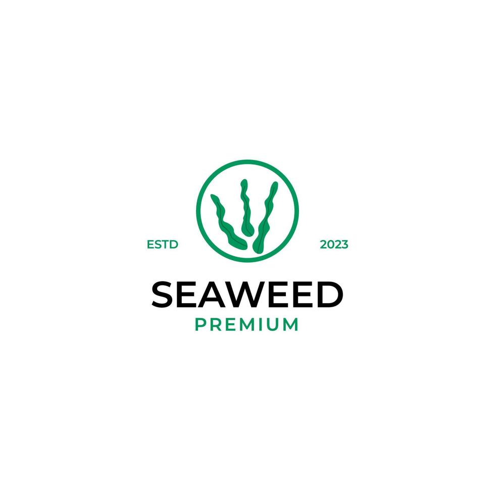 Flat seaweed logo design concept vector illustration idea