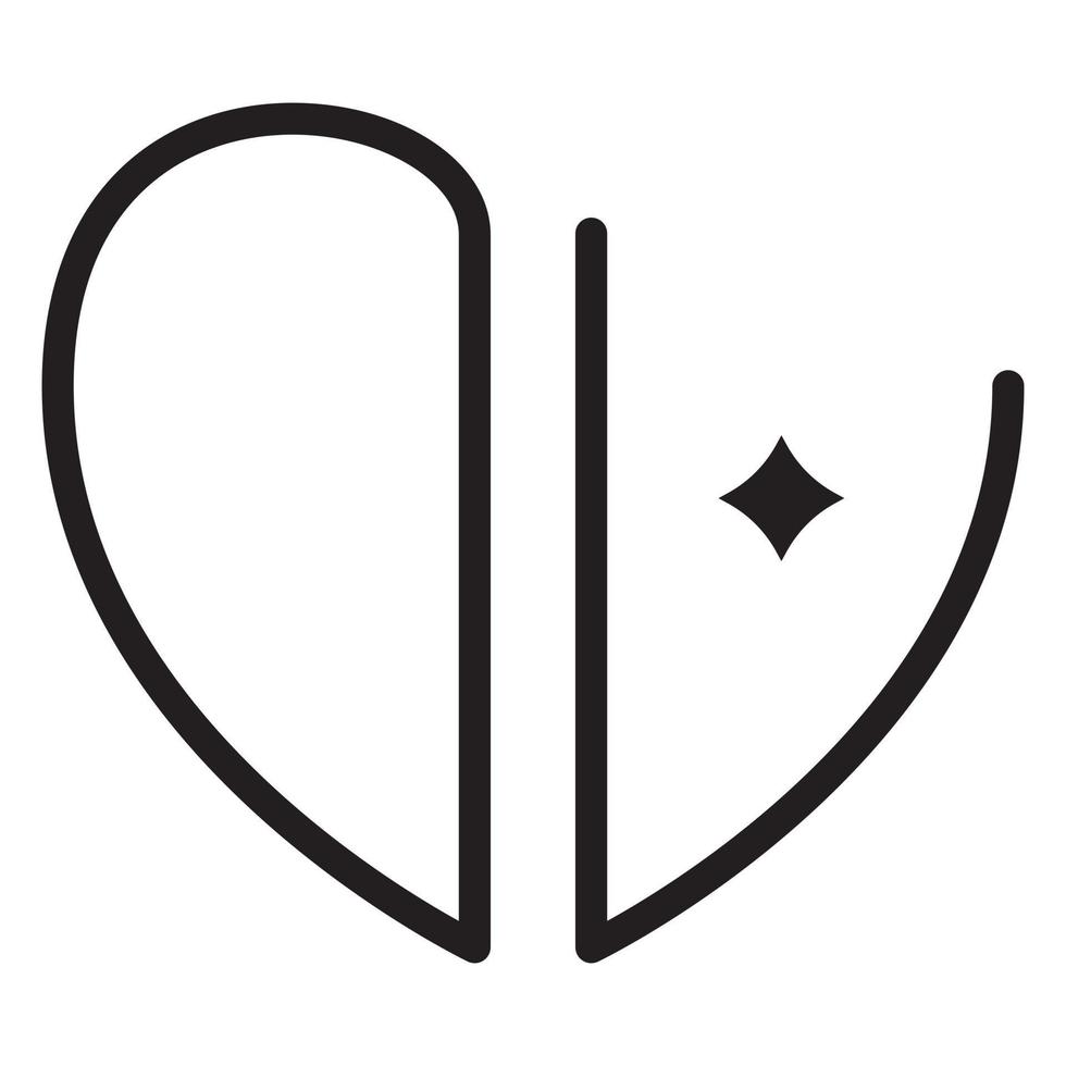 D V letters vector icon design. Heart flat icon.