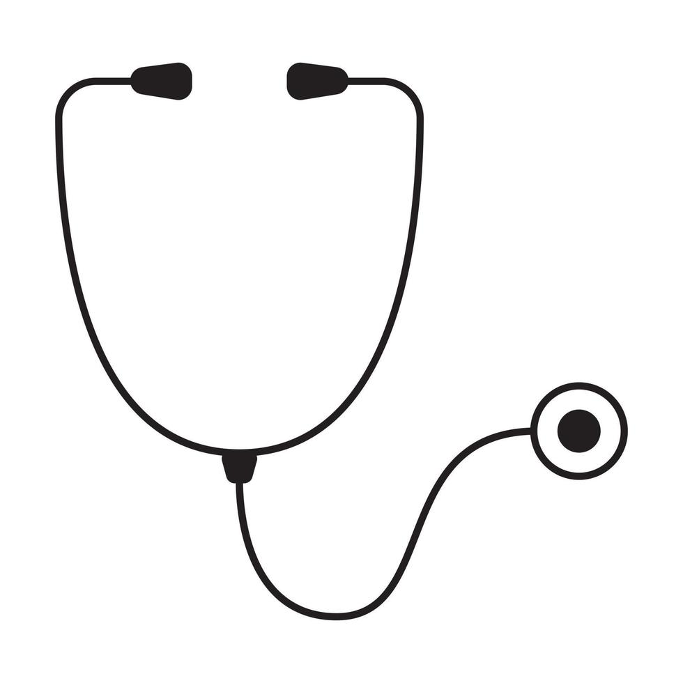 Stethoscope vector icon design. Hospital equipment flat icon.