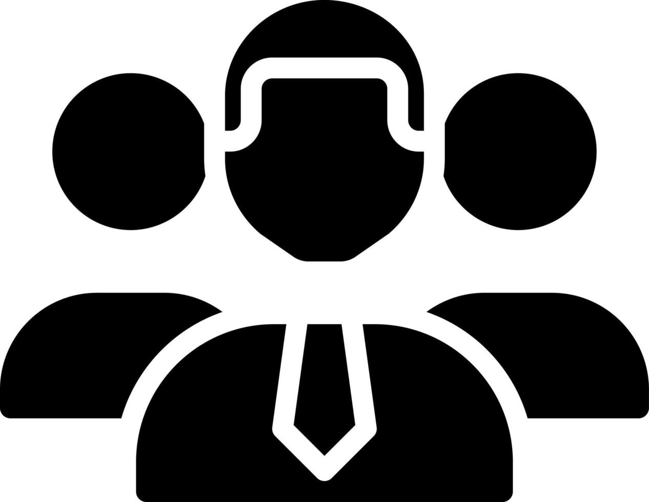 Personnel black glyph icon. Group of people working for company. Organization staff. Professional employees. Silhouette symbol on white space. Solid pictogram. Vector isolated illustration