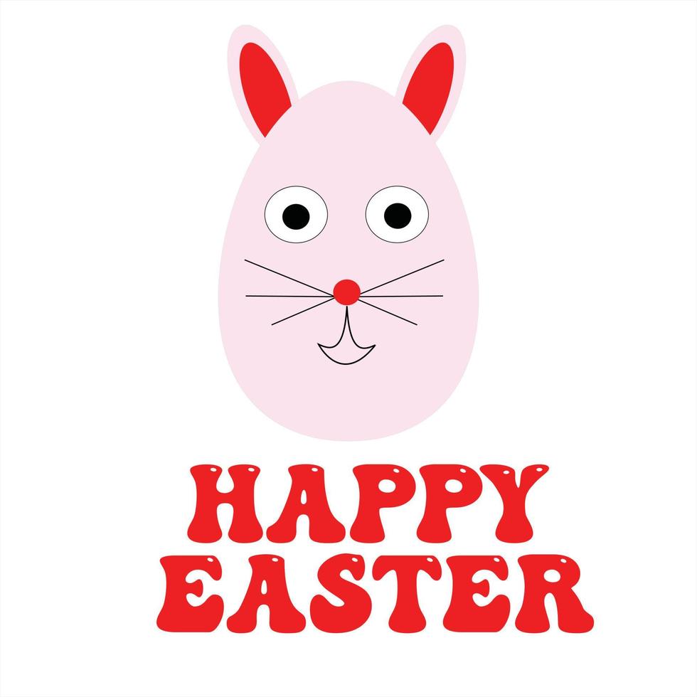 Free vector happy Easter day with text and egg card in doodle style