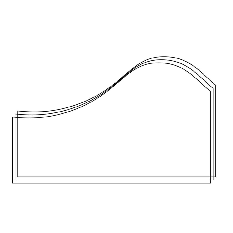Vector Monoline Wave Abstract Shape