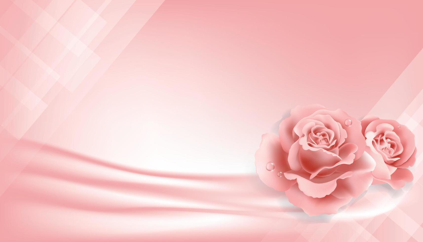 Pink roses vector background, wallpaper