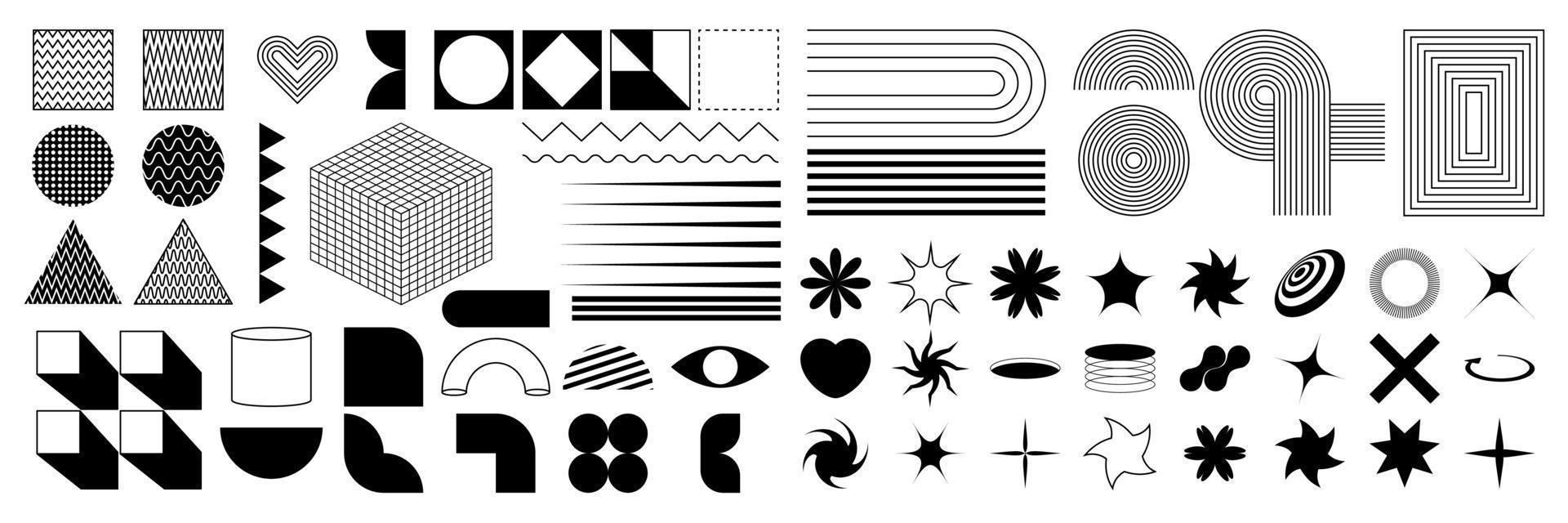 Abstract bauhaus shapes. Modern geometric elements in trendy retro style. Memphis design. vector