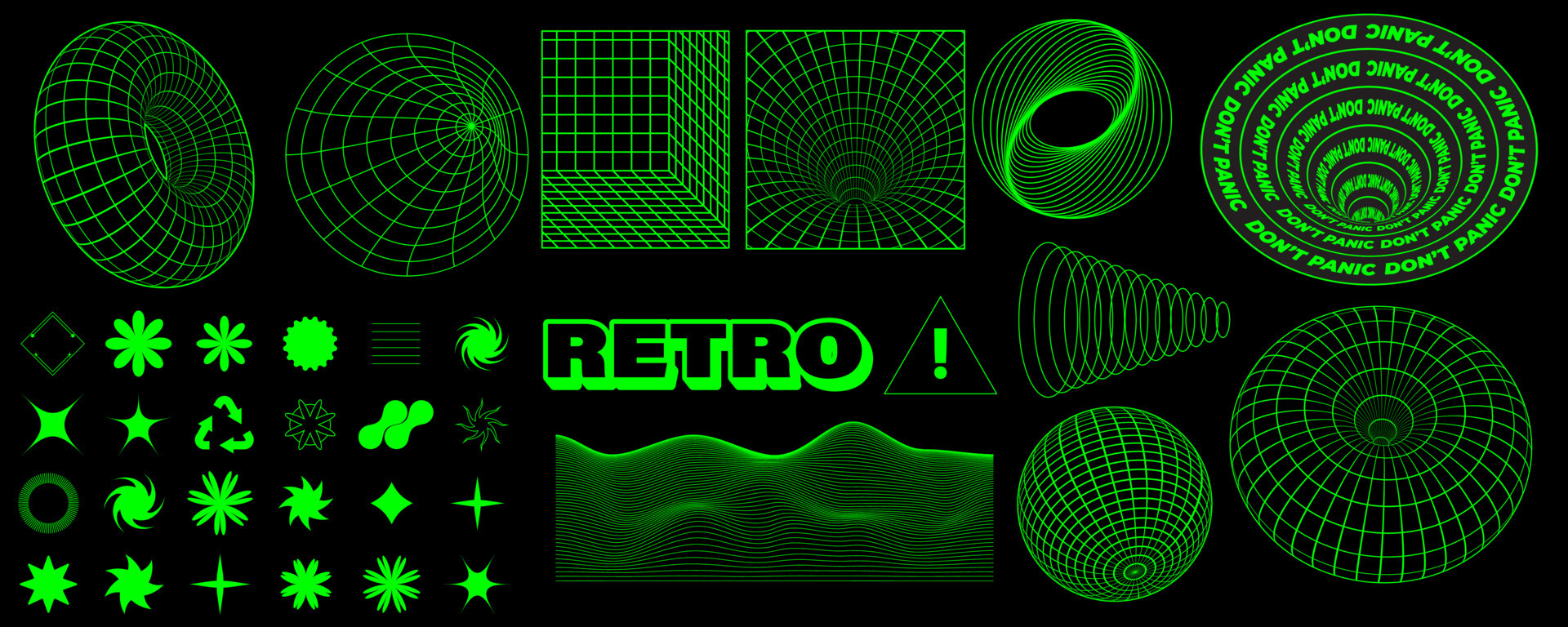 Retrowave design elements in trendy retro cyberpunk 80s 90s style. Y2k  aesthetic Stock Vector Image & Art - Alamy