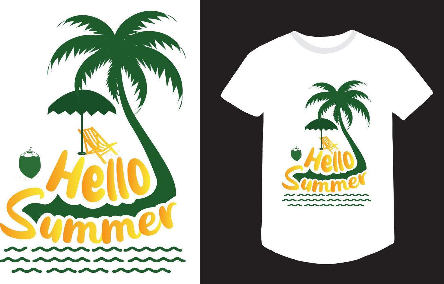Hello Summer Tshirt Design vector