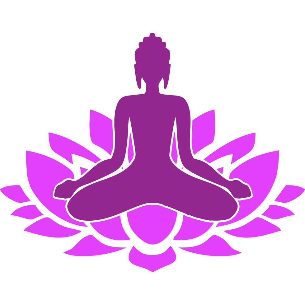 buddha meditating on a lotus flower vector