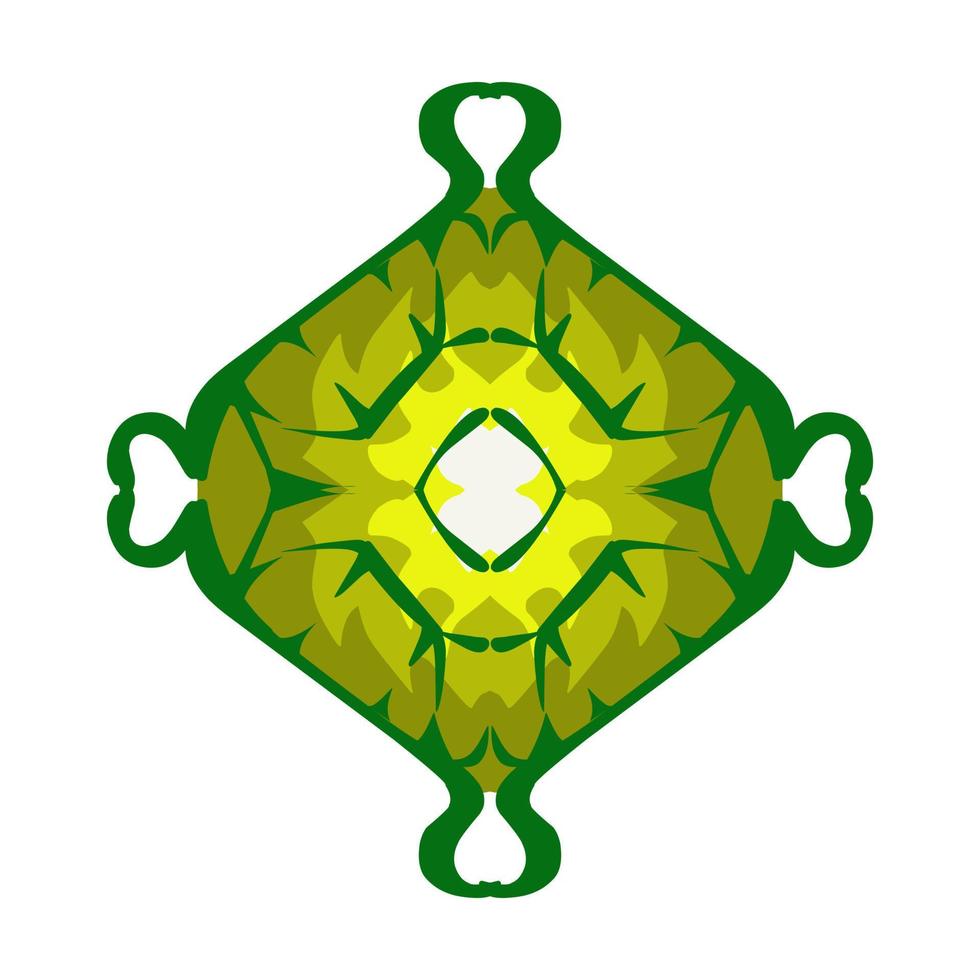 Illustration of a green lantern with a yellow flame on the theme of Ramadan, Eid al-Fitr and Eid al-Adha vector