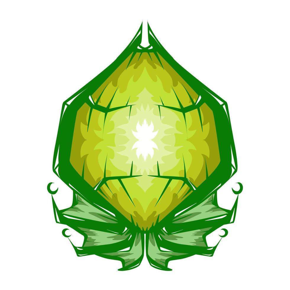 Illustration of a green lantern with a yellow flame on the theme of Ramadan, Eid al-Fitr and Eid al-Adha vector