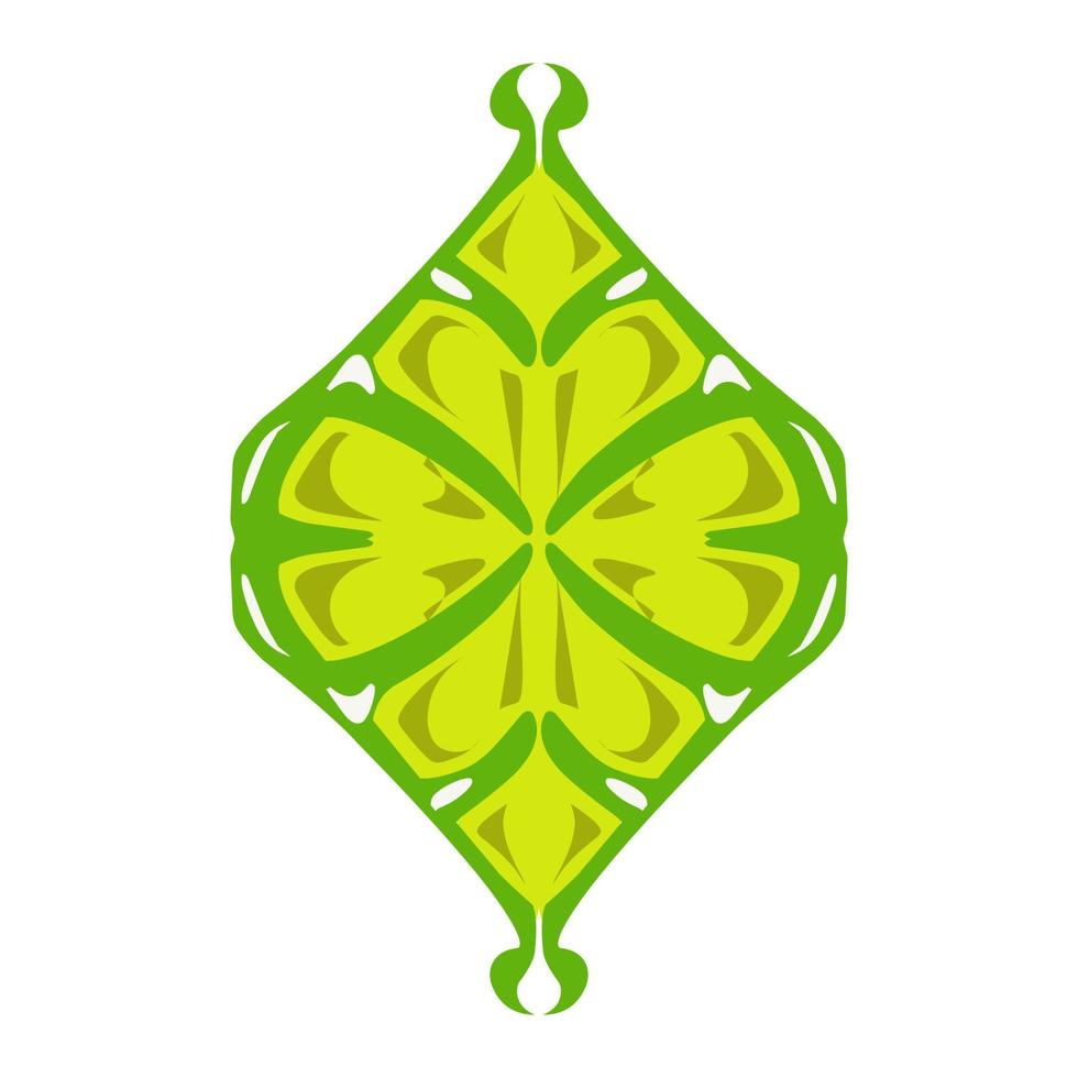 Illustration of a green lantern with a yellow flame on the theme of Ramadan, Eid al-Fitr and Eid al-Adha vector