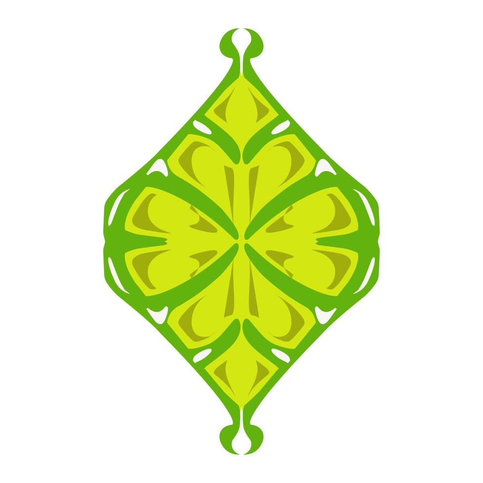 Illustration of a green lantern with a yellow flame on the theme of Ramadan, Eid al-Fitr and Eid al-Adha vector