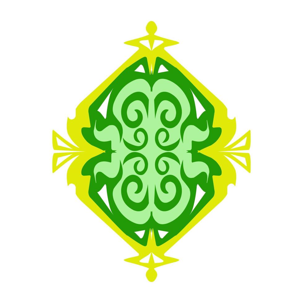 Illustration of a green lantern with a yellow flame on the theme of Ramadan, Eid al-Fitr and Eid al-Adha vector