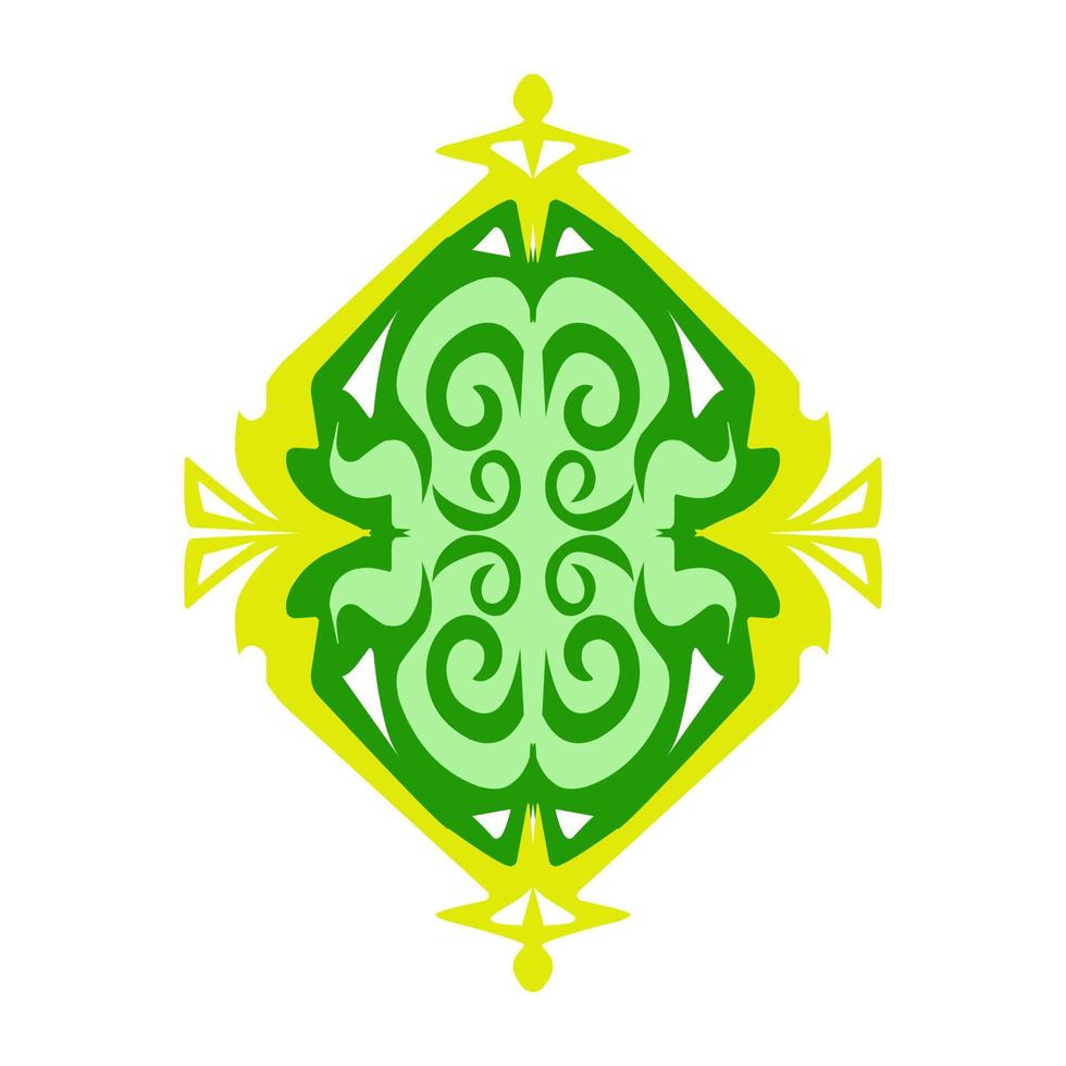 Illustration of a green lantern with a yellow flame on the theme of Ramadan, Eid al-Fitr and Eid al-Adha vector