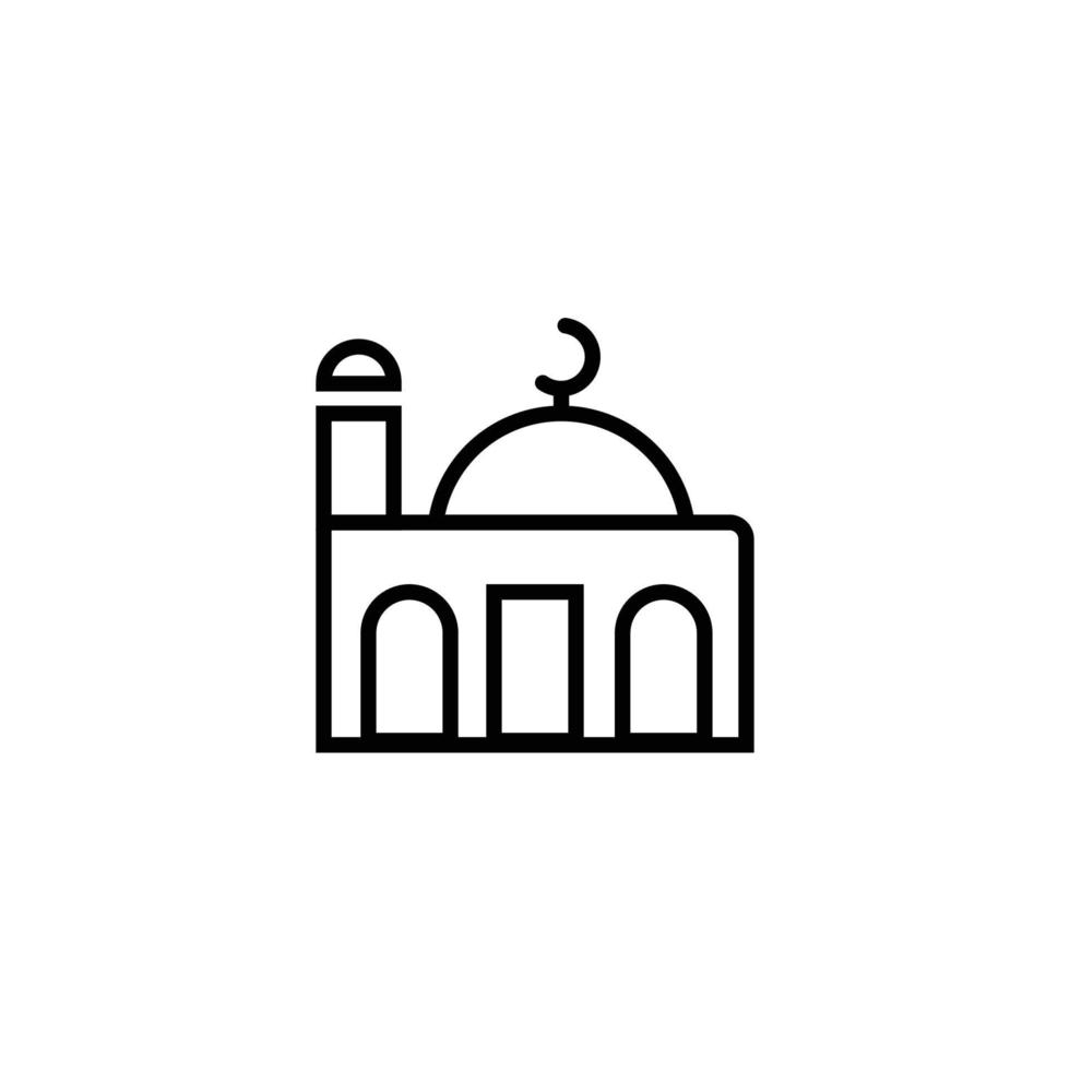 mosque sign symbol. vector illustration on white background.
