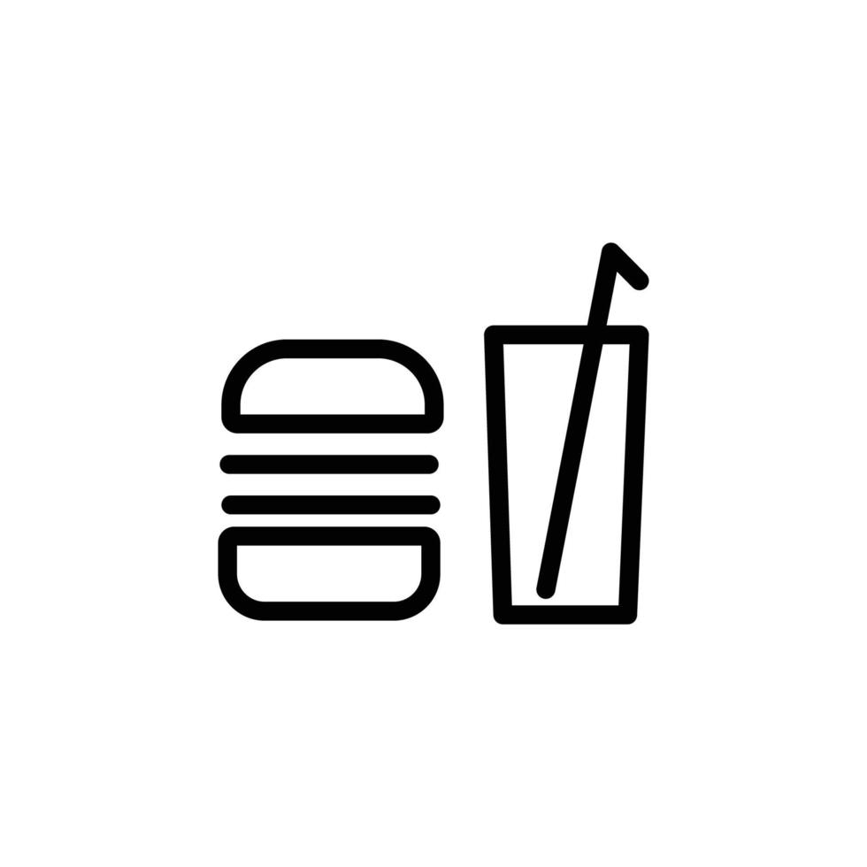 burger and ice sign symbol. vector illustration