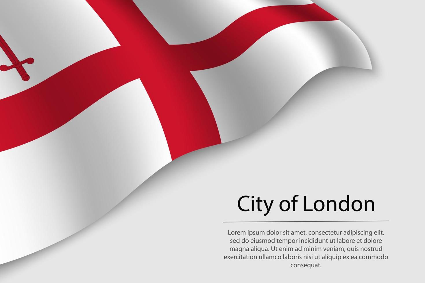ola bandera de ciudad de Londres es un condado de Inglaterra. bandera o Rhode Island vector