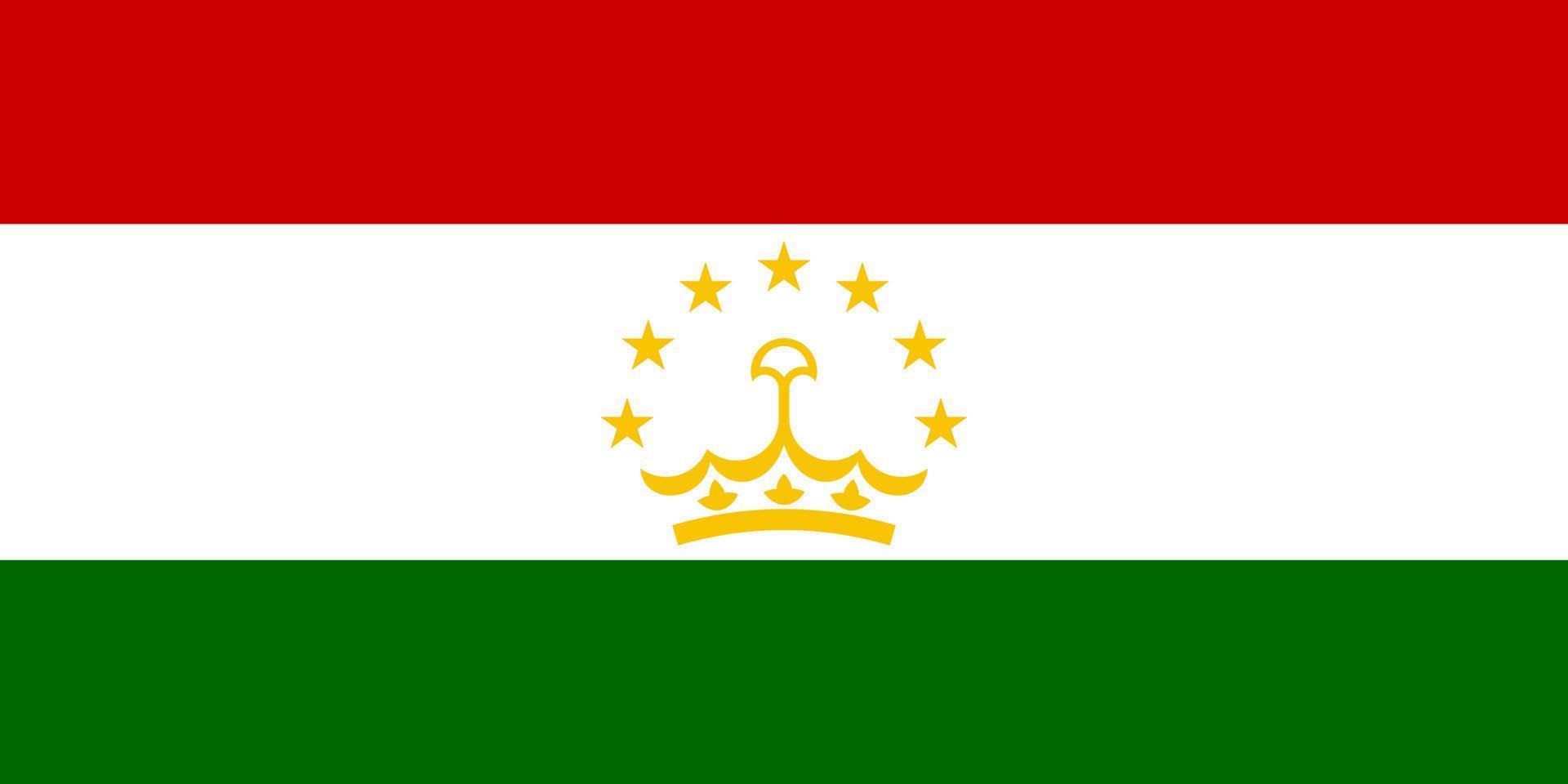 Tajikistan Simple flag Correct size, proportion, colors. vector