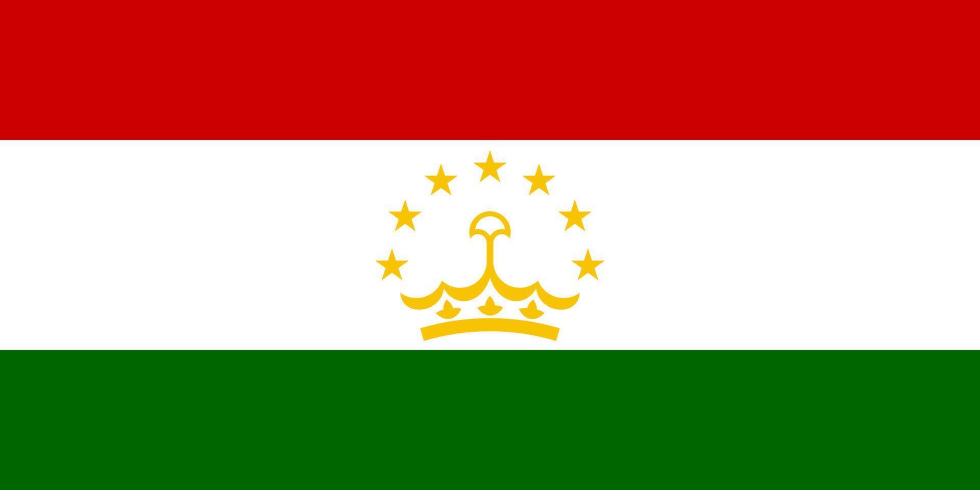 Tajikistan Simple flag Correct size, proportion, colors. vector