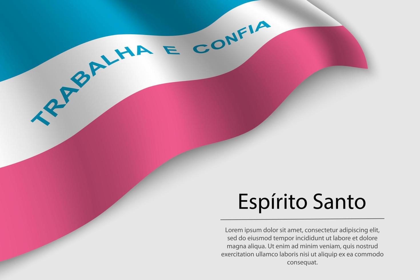 Wave flag of Espirito Santo is a state of Brazi vector