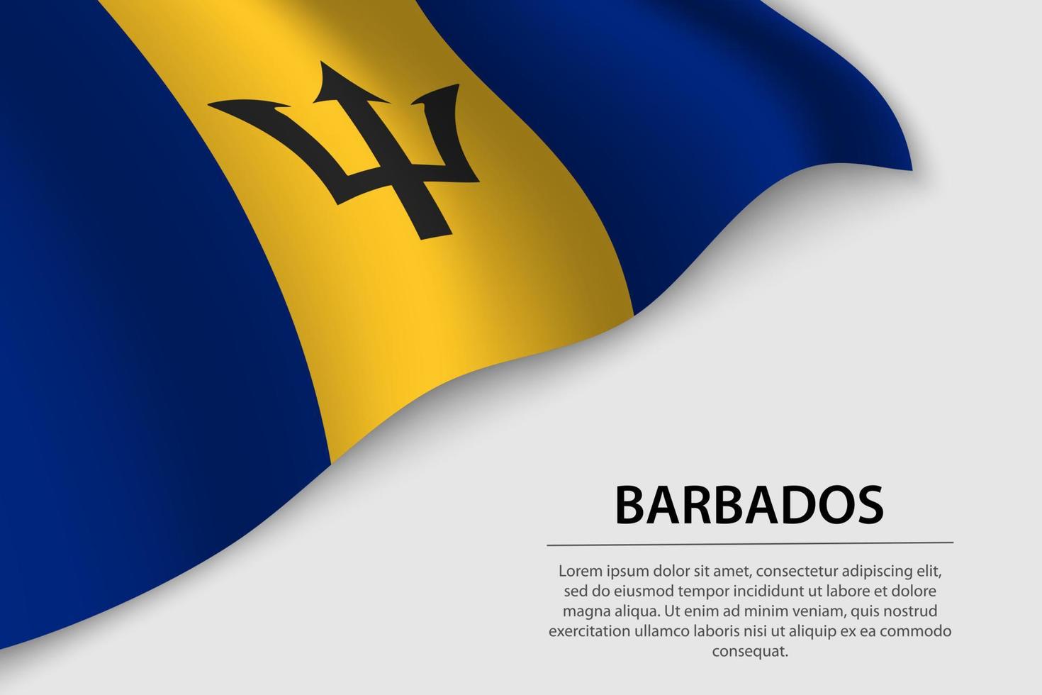 Wave flag of Barbados on white background. Banner or ribbon vect vector